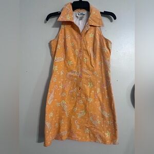 Lilly Pulitzer Jubilee Tenley dress in orange and pink.